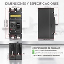 DISYUNTOR MAGNETOTÉRMICO CC 2P 250A 1000V HESCHEN (CAJA MOLDEADA MCCB)