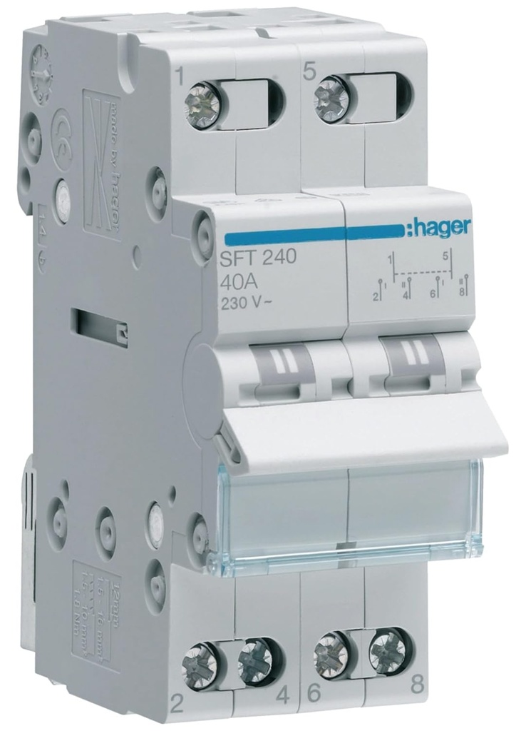 HAGER SFT240 CONMUTADOR MODULAR,2P 40A I O II