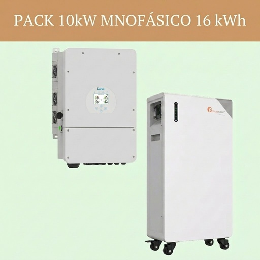 PACK INVERSOR HÍBRIDO Deye 10kW MONOFÁSICO + BATERÍA Felicity LiFePO4 16 kWh 51,2V IP65